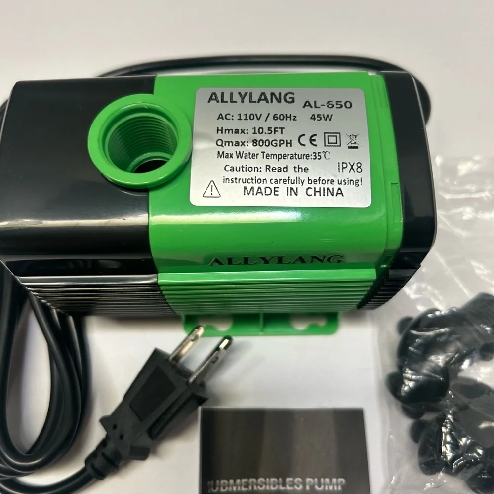 Allylang 800GPH‎ Submersible Water Pump Ultra Quiet for Fish Tank PondAquarium